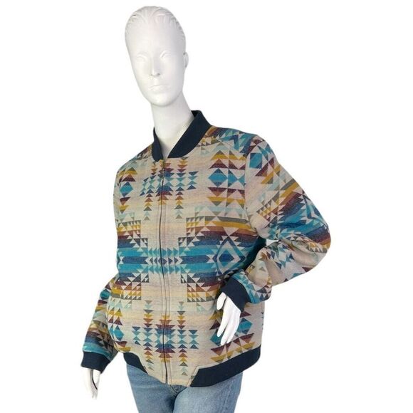 Pendleton Pilot Rock Jacquard Bomber Wool Zip Jacket $377 Size Large - Picture 1 of 16